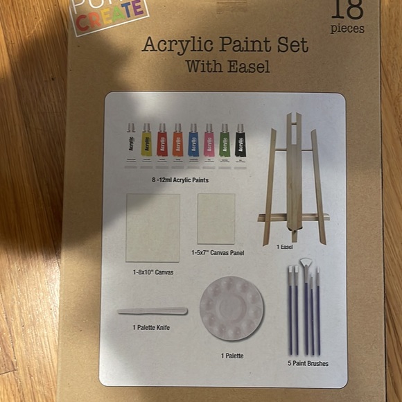 New in box Acrylic Paint set w/ Easel - Picture 3 of 3